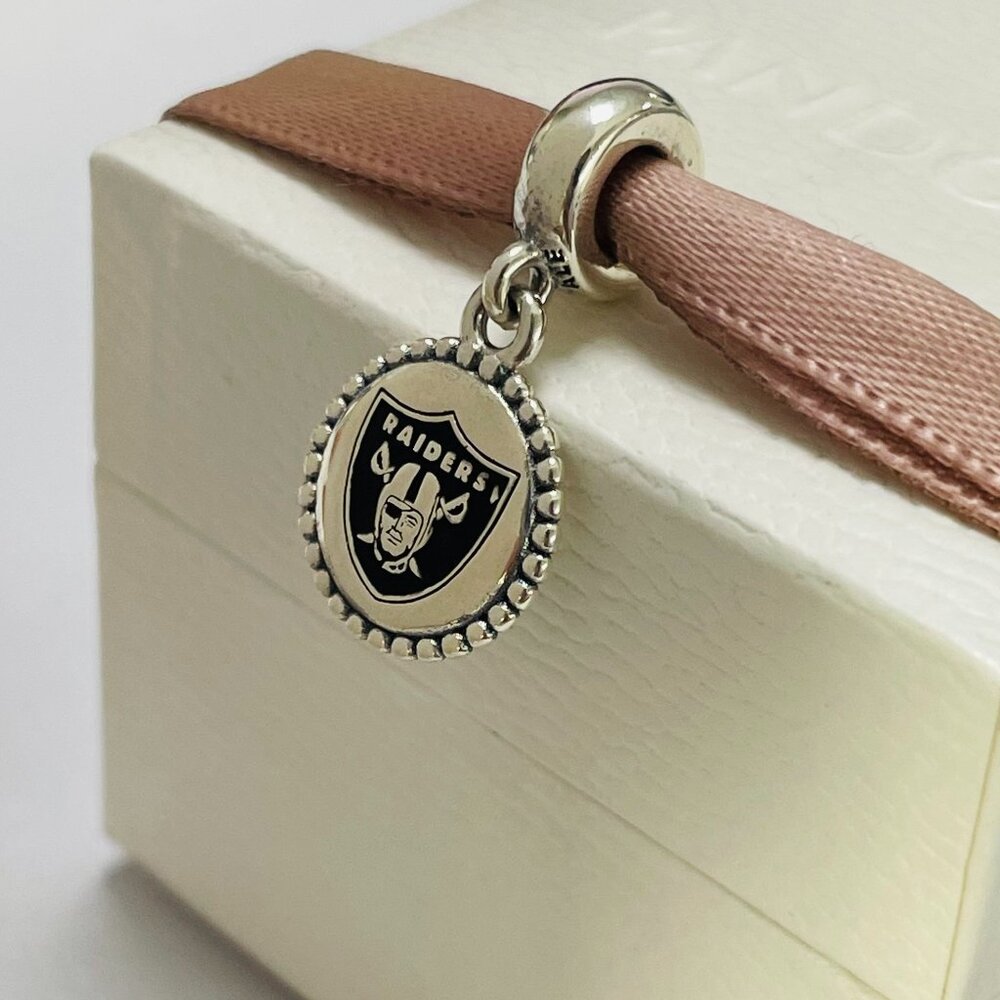Pandora Las Vegas Raiders Football Helmet Bead Charm Pendant